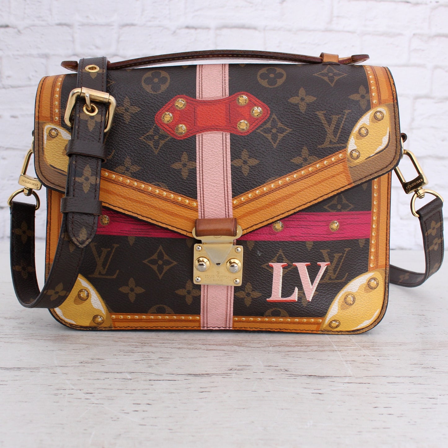 Louis Vuitton Pochette Metis Summer Trunks Trompe L'oeil Monogram Bag