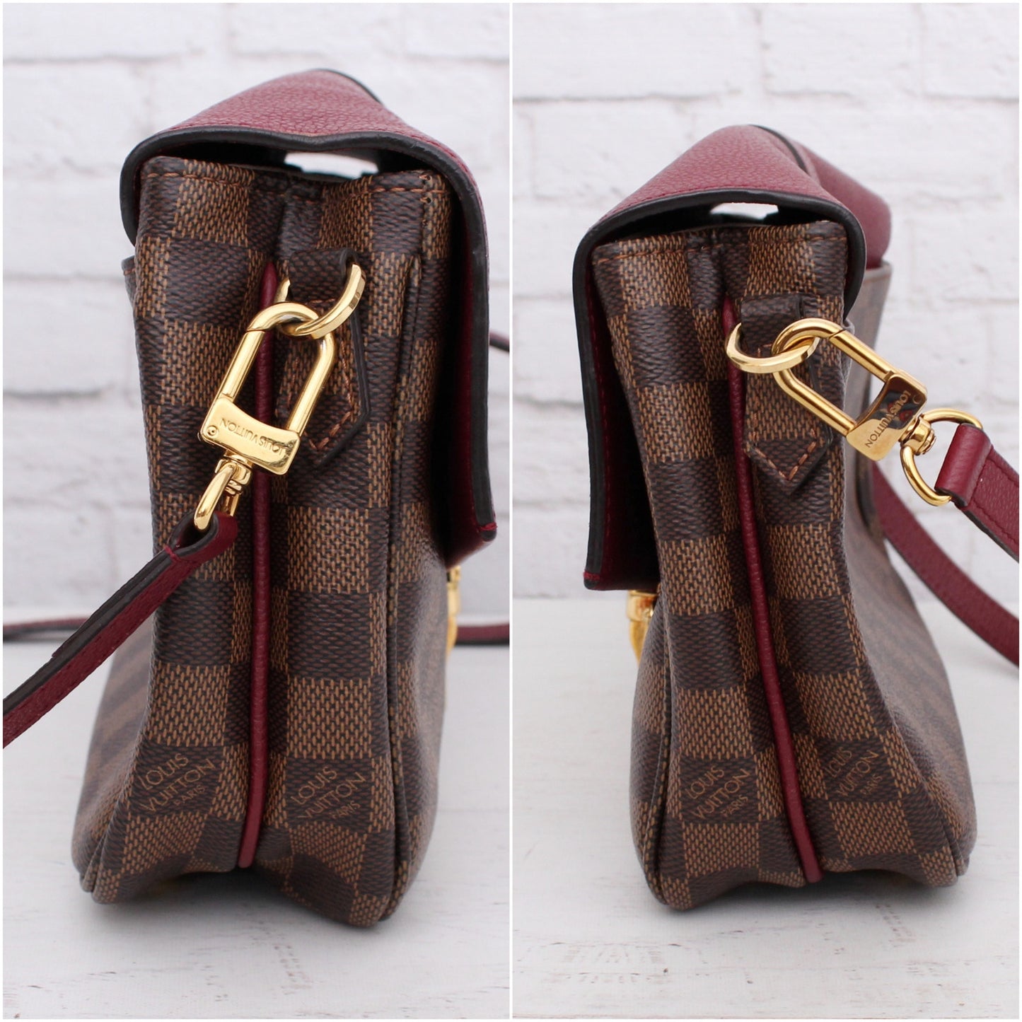 Louis Vuitton Clapton PM Damier Ebene Brown Crossbody Shoulder Purse C0007