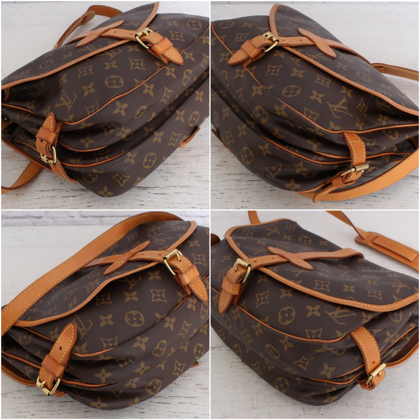 Louis Vuitton Saumur 30 Monogram Crossbody & Shoulder Messenger Brown