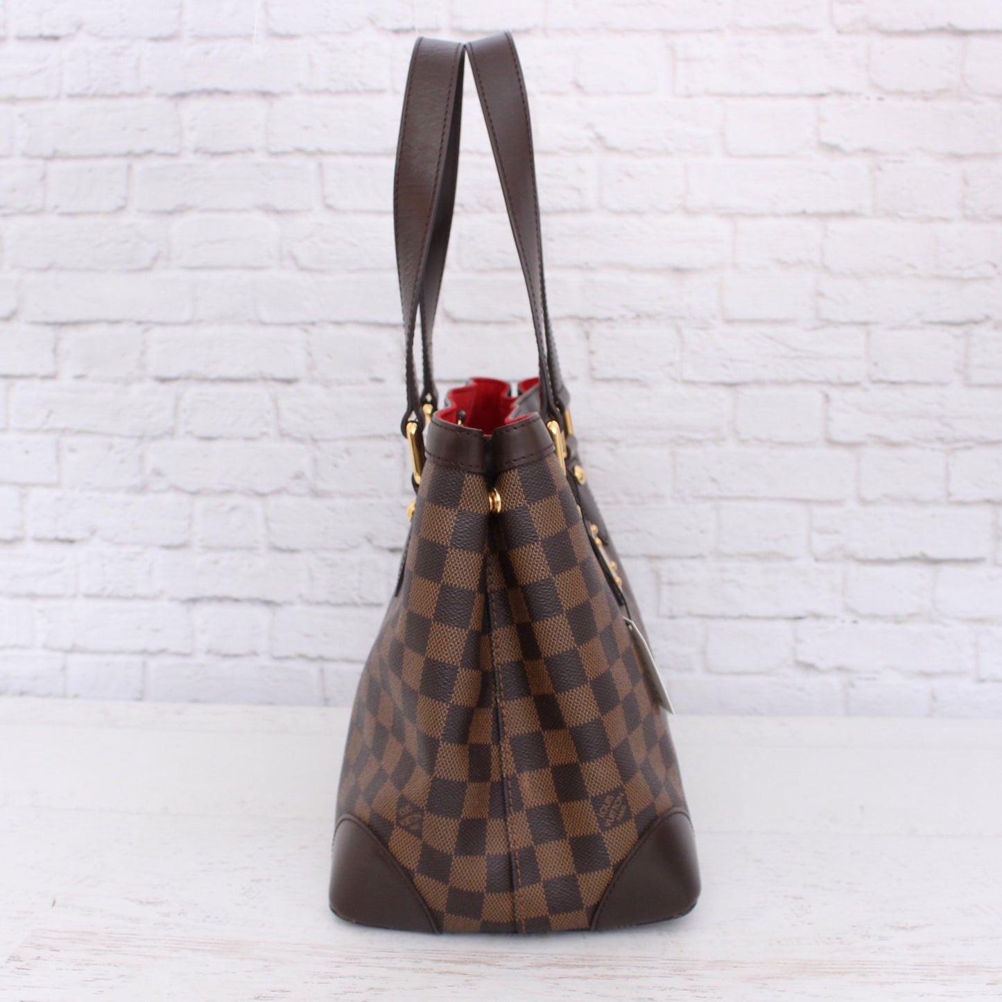 Louis Vuitton Hampstead PM Damier Ebene Tote Brown Shoulder Bag Purse LV A3535