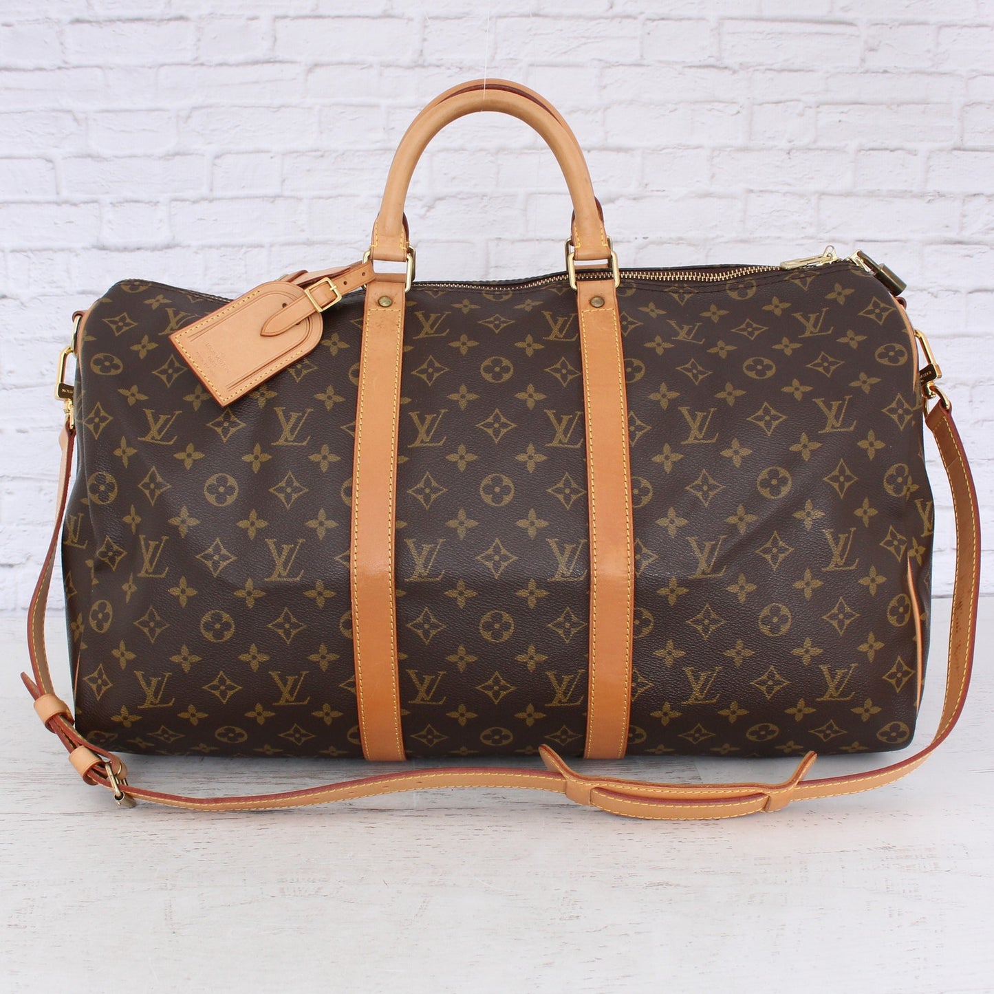 Louis Vuitton Keepall Bandouliere 50 Monogram Strap Shoulder LV Duffle