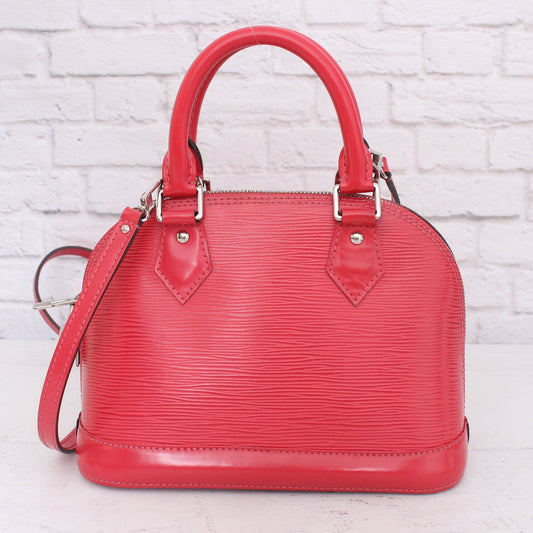 Louis Vuitton Alma BB Pink Epi Crossbody Leather Satchel Handbag A2664