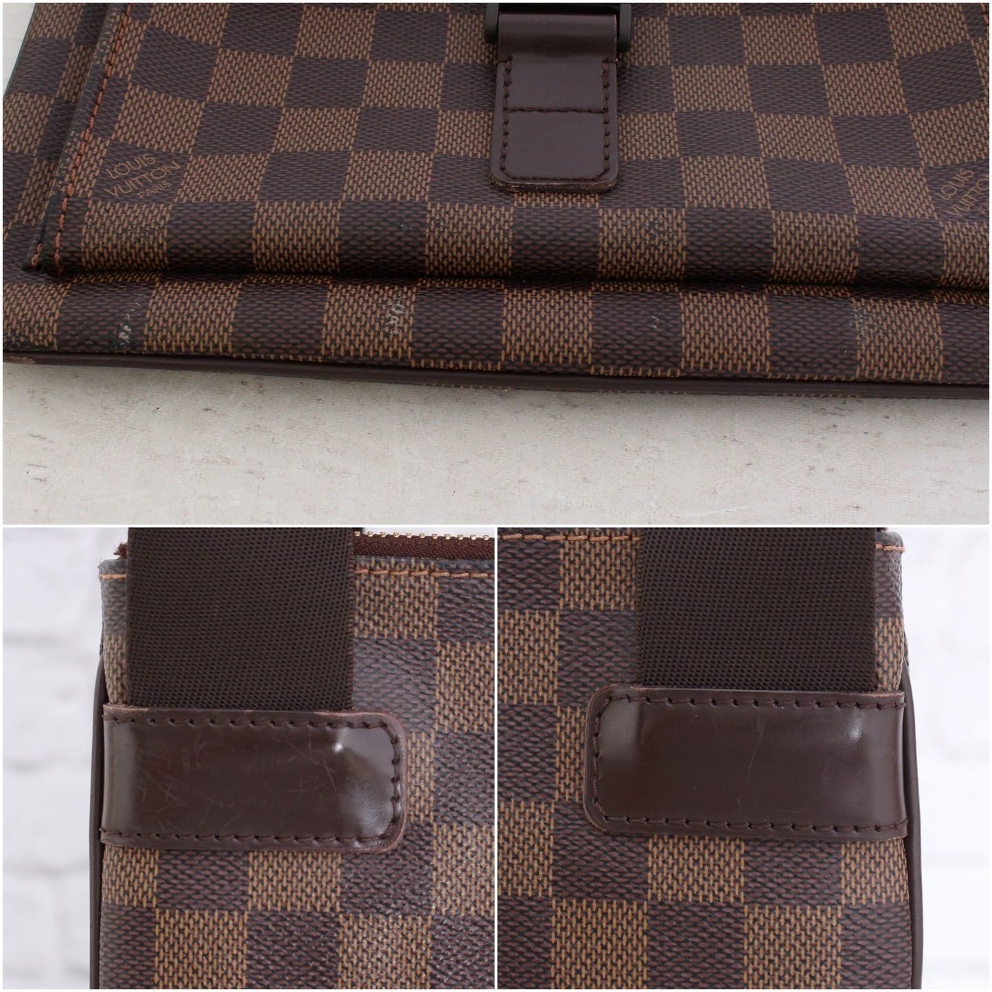 Louis Vuitton Pochette Melville Damier Ebene Crossbody Purse Shoulder