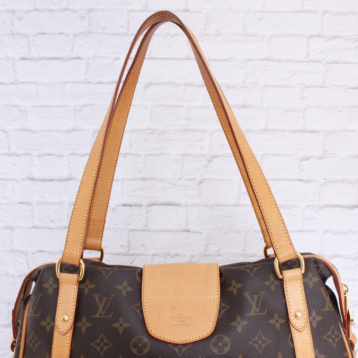 Louis Vuitton Stresa PM Shoulder Bag Monogram Handbag Canvas Brown Zip