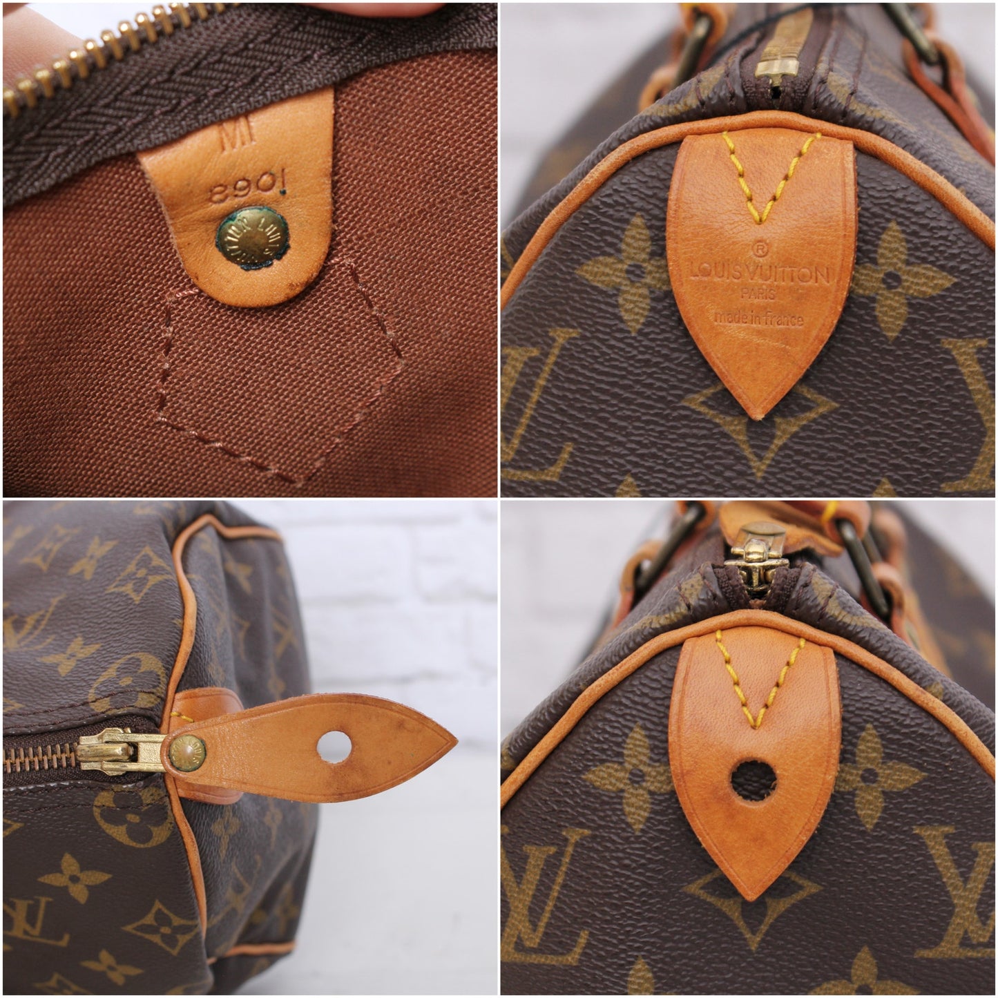 Louis Vuitton Speedy 25 Monogram Satchel Purse Handbag Leather Tote Purse A5120