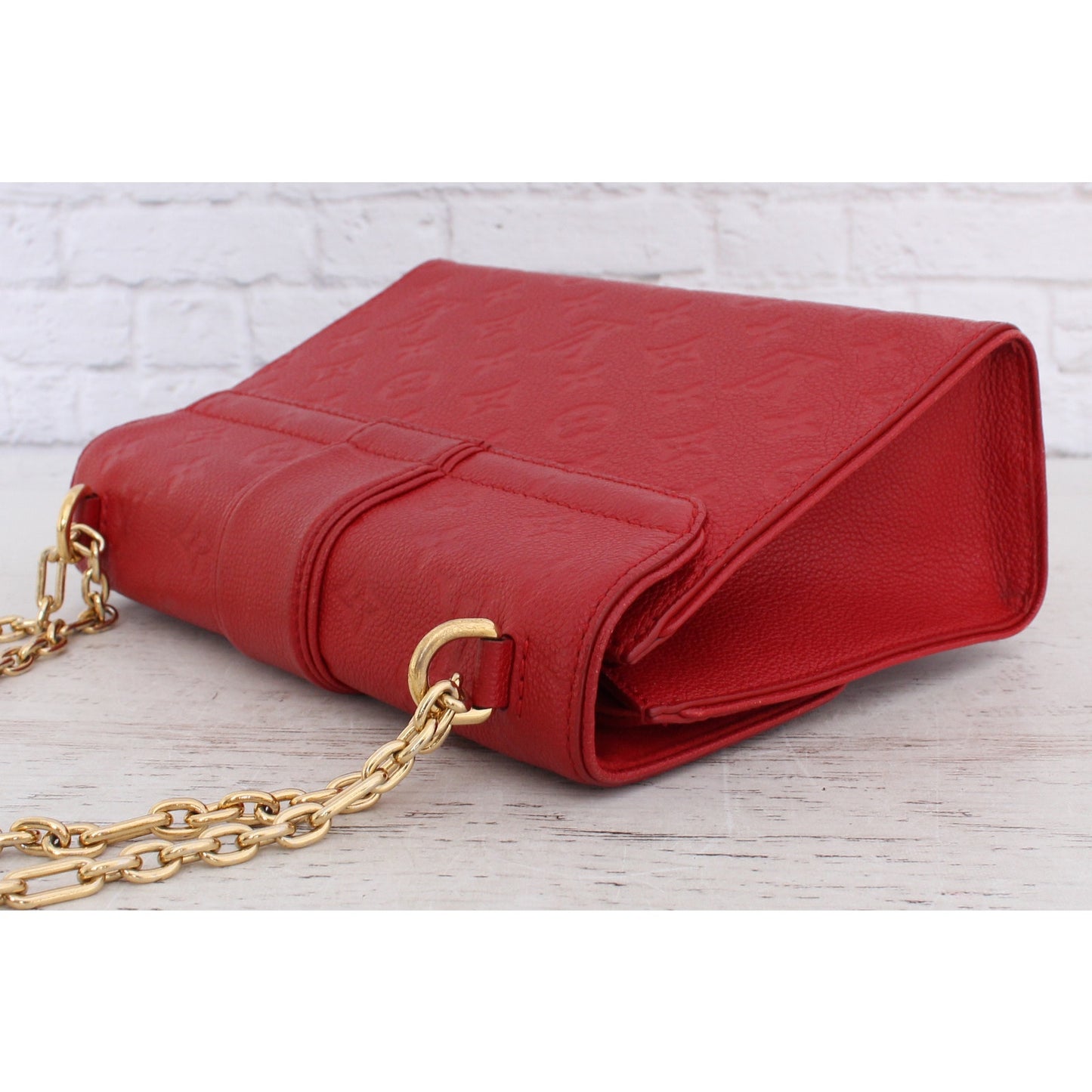 Louis Vuitton Saint Sulpice PM Red Empreinte Chain Shoulder Crossbody