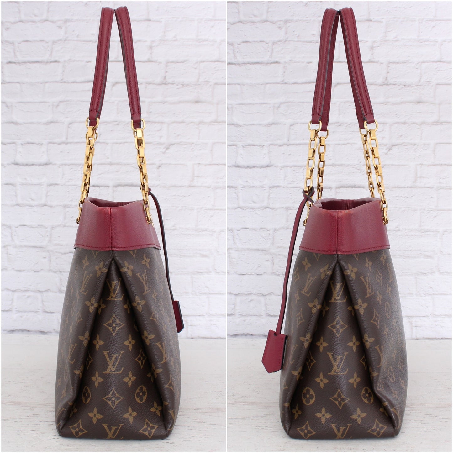 Louis Vuitton Pallas Shopper Monogram Purple Leather Shoulder Bag