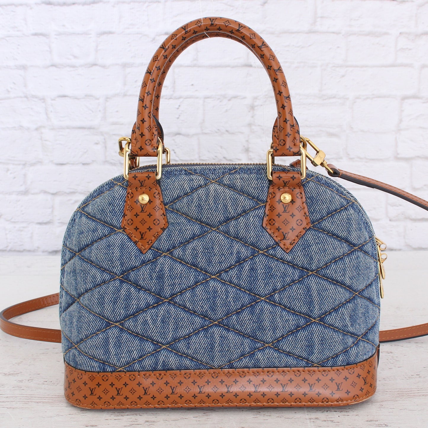 Louis Vuitton Alma BB Malletage Denim Crossbody