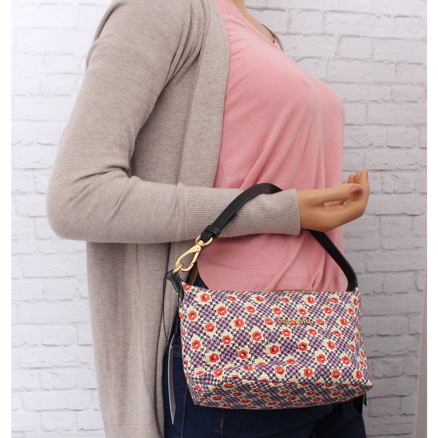 Miu Miu Spirit Tessuto Multicolor Nylon Mini Handbag Satchel Purse Handbag A4984