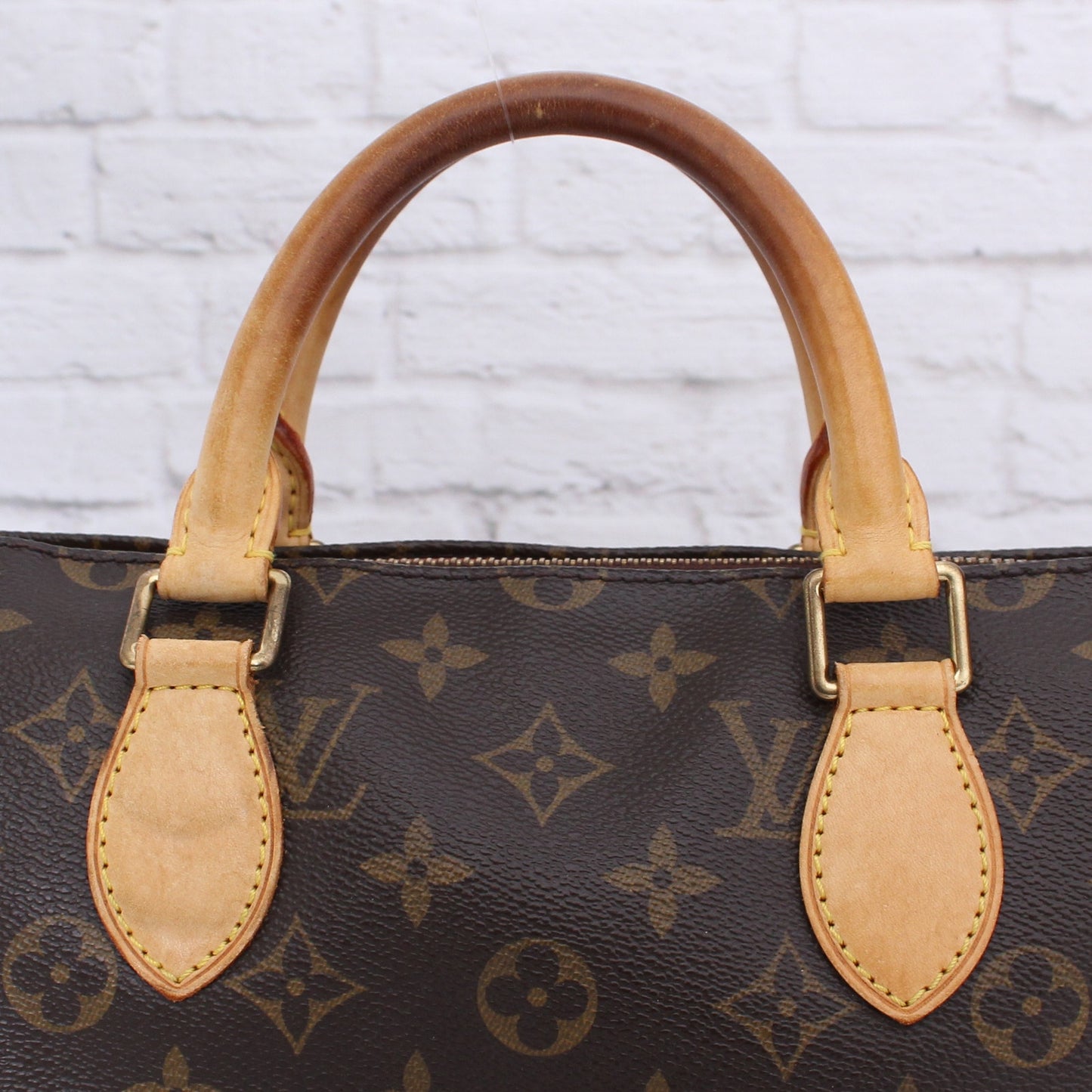 Louis Vuitton Popincourt Monogram Satchel Bag Purse Leather Brown Zip