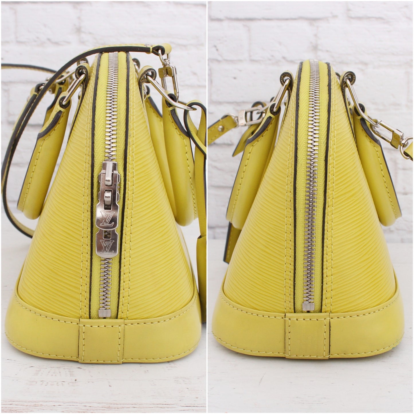 Louis Vuitton Alma BB Pistache Epi Crossbody Leather Satchel Handbag A3346