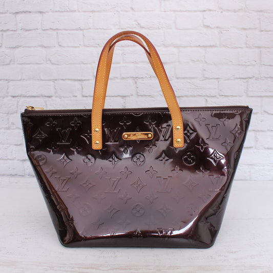 Louis Vuitton Bellevue PM Amarante Vernis Satchel Shoulder Tote Purse A5102