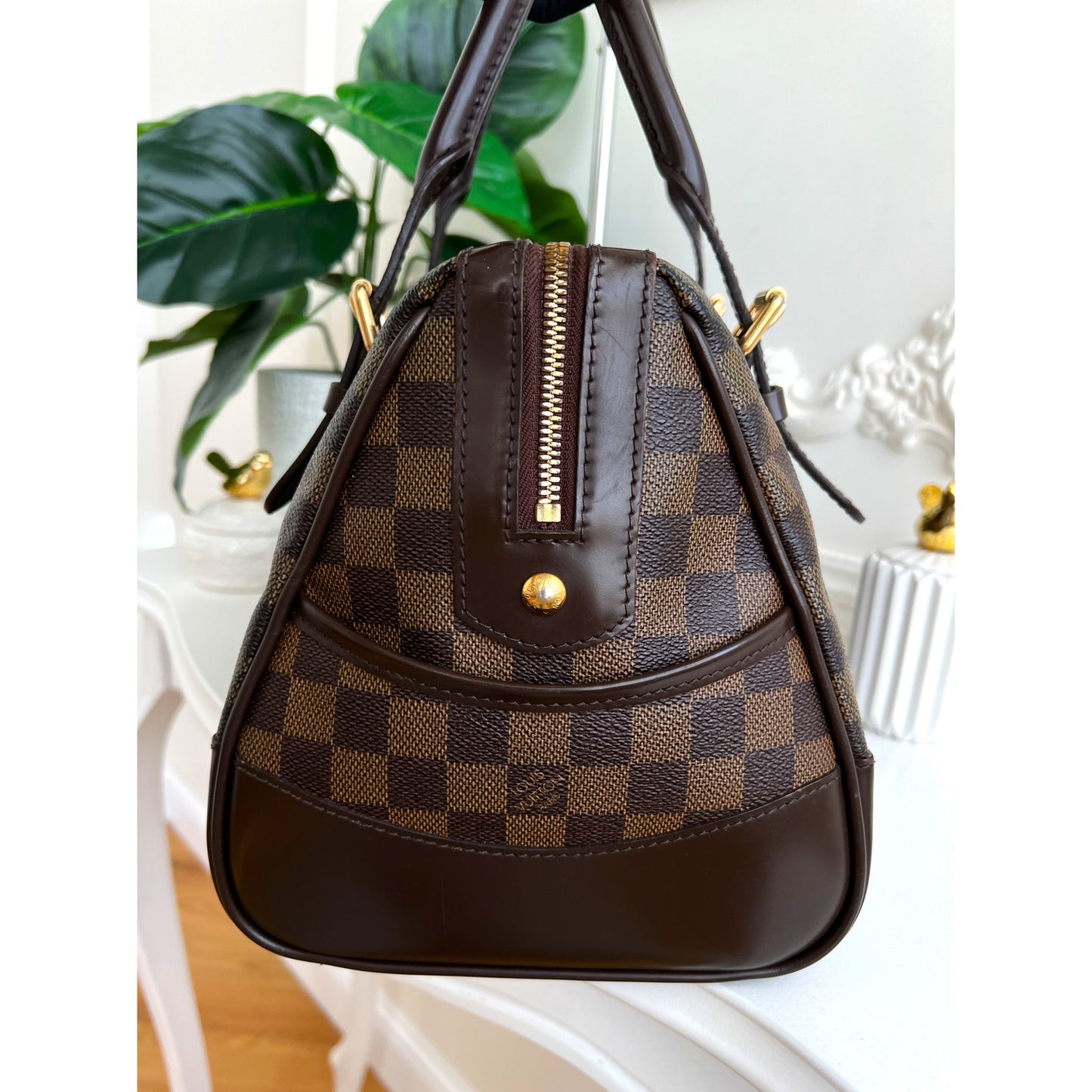 Authentic Louis Vuitton Berkeley Damier Ebene Satchel Handbag B0774