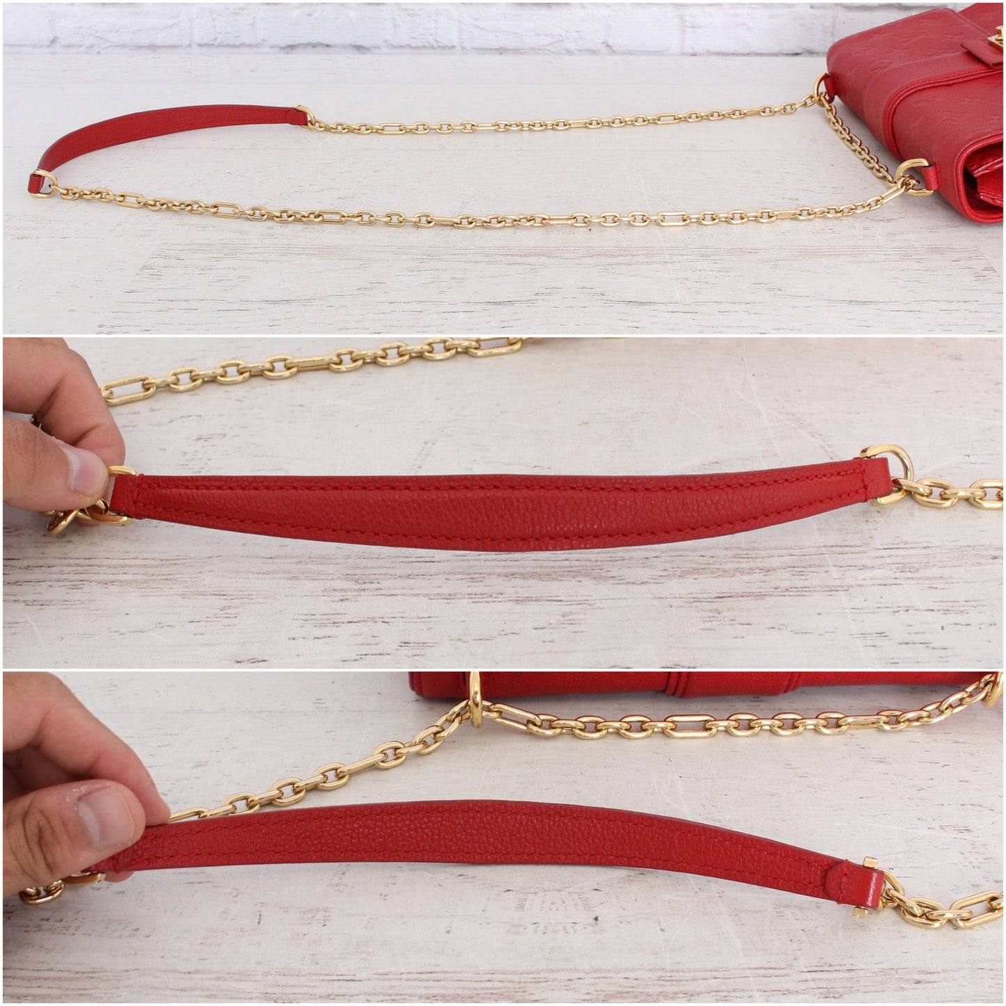 Louis Vuitton Saint Sulpice PM Red Empreinte Chain Shoulder Crossbody