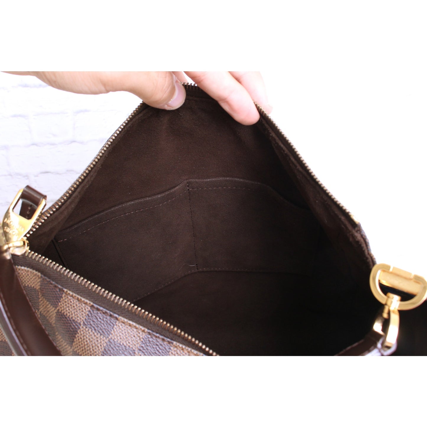 Louis Vuitton Portobello GM Damier Ebene Leather Shoulder Bag