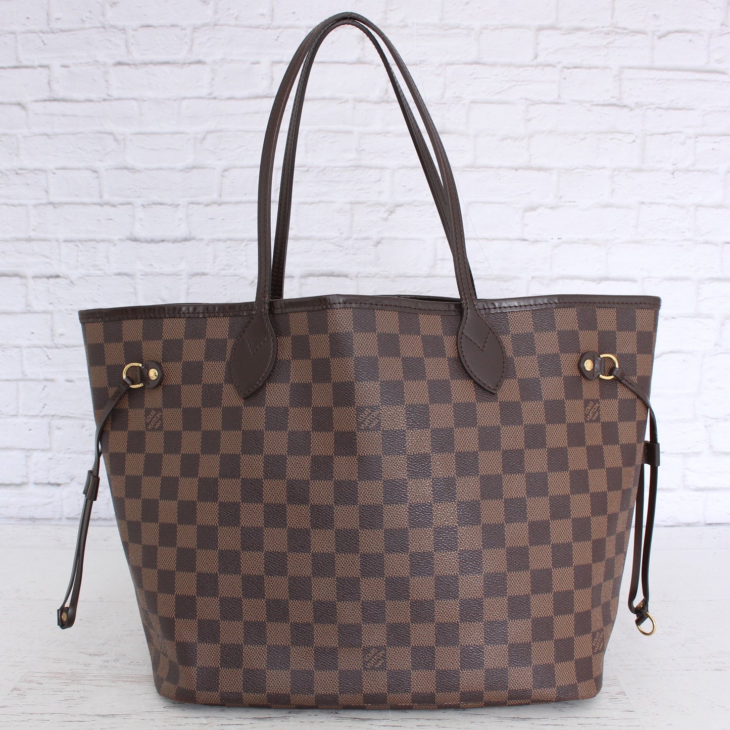 Louis Vuitton Neverfull MM Damier Ebene Leather Tote