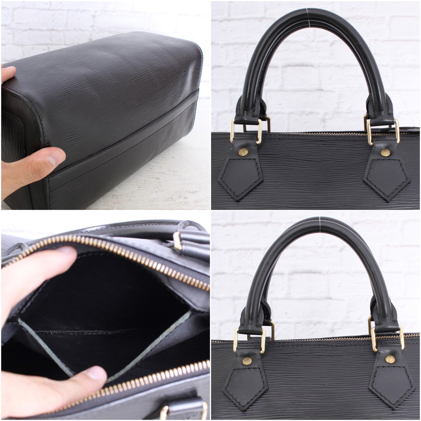 Louis Vuitton Speedy 30 Black Epi Satchel