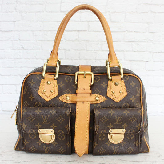 Louis Vuitton Manhattan GM Monogram Shoulder Bag Satchel Purse Zip LV