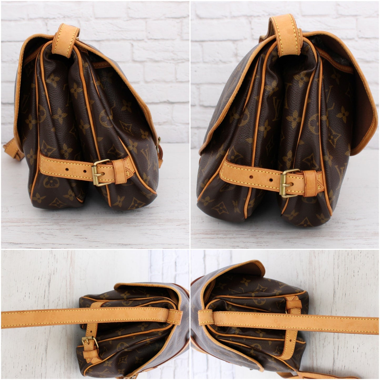 Louis Vuitton Saumur 30 Monogram Crossbody & Shoulder Bag Messenger Brown A4061