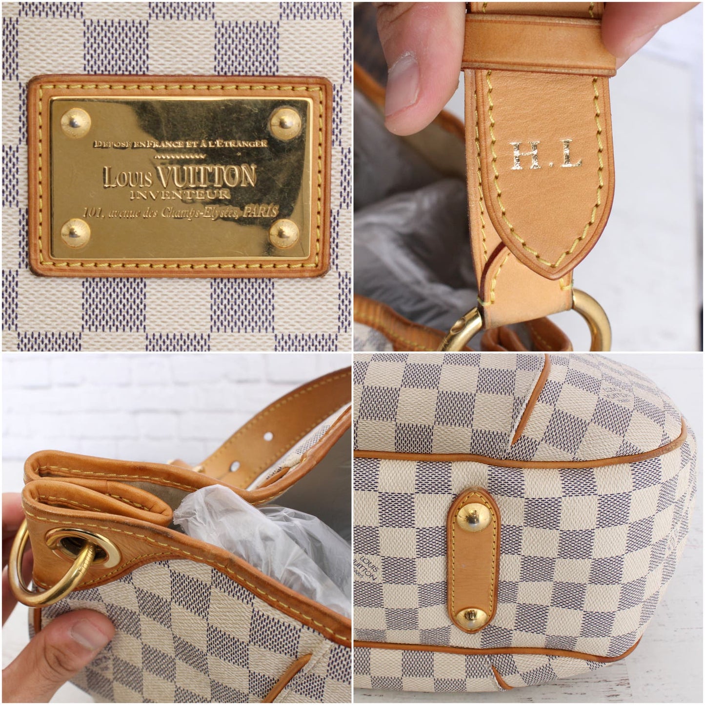 Louis Vuitton Galliera PM Damier Azur Shoulder Bag + Certificate of Authenticity