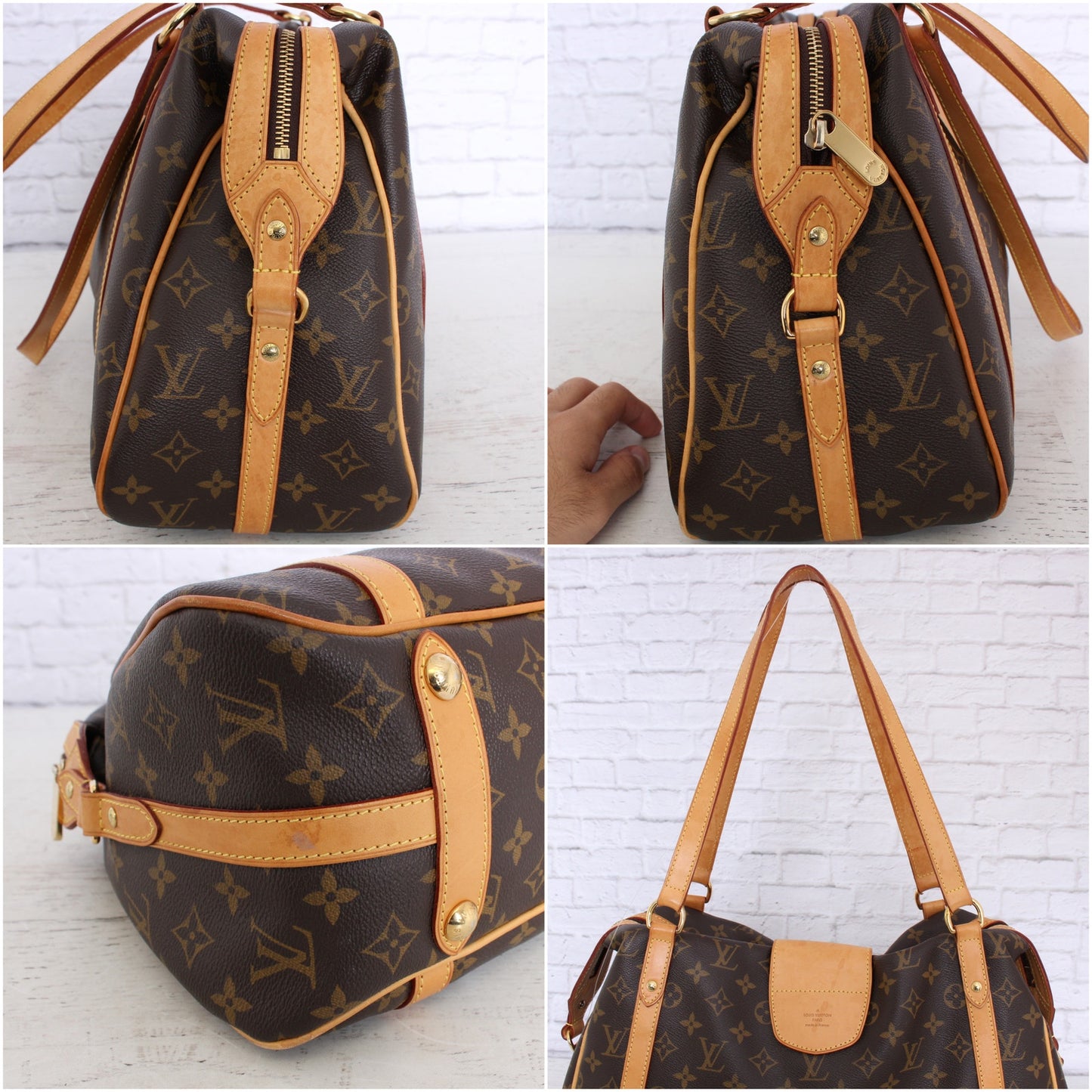 Louis Vuitton Stresa PM Shoulder Bag Monogram Handbag Canvas Tote Zip