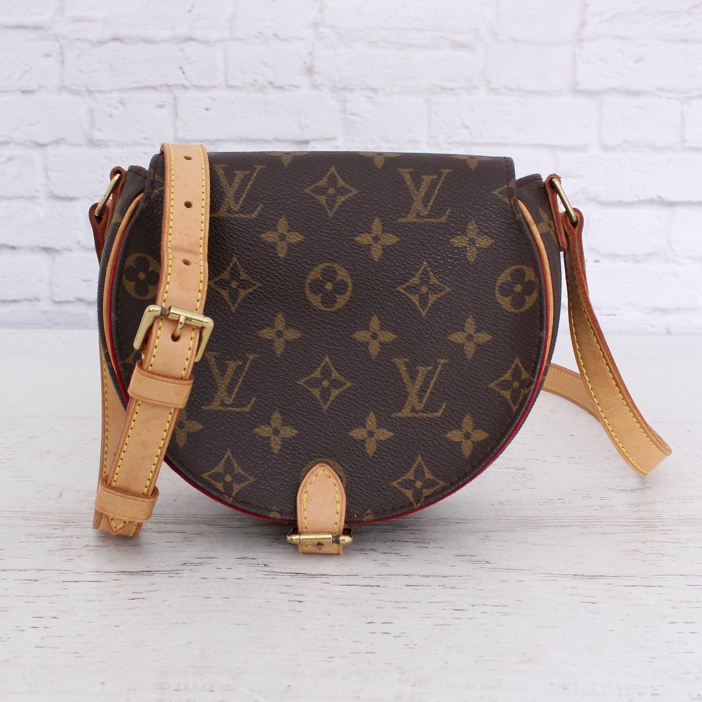 Louis Vuitton Tambourine Monogram Crossbody Shoulder Handbag Leather