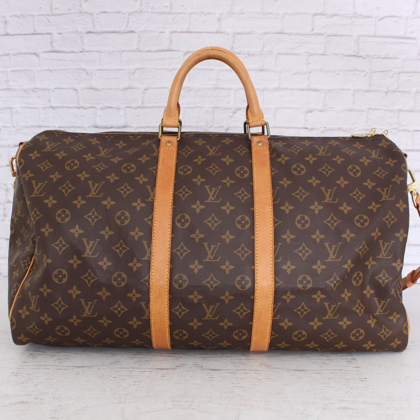 Louis Vuitton Keepall Bandouliere 55 Messenger Monogram Brown Travel