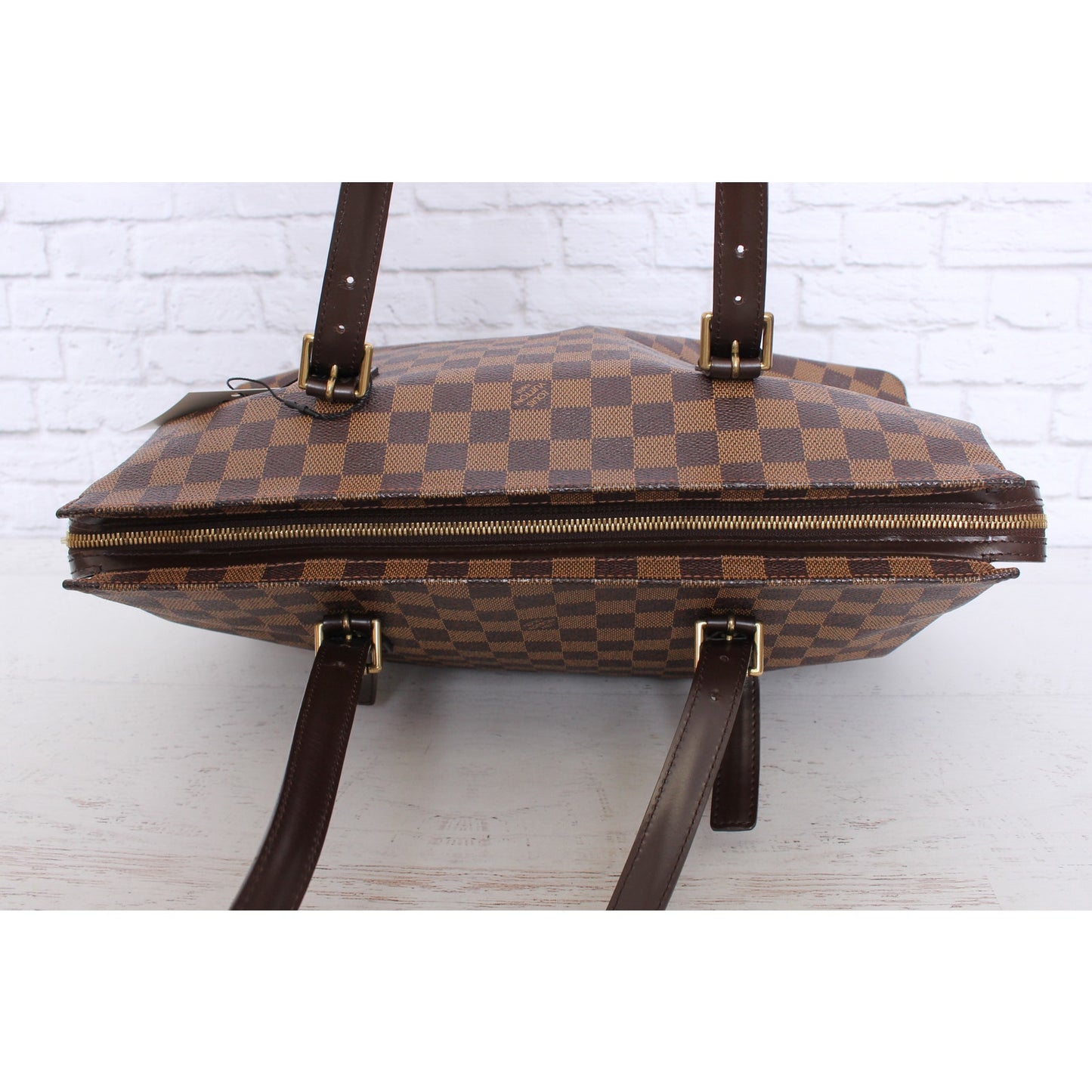 Louis Vuitton Chelsea Damier Ebene Shoulder Tote Purse Brown Large A4990