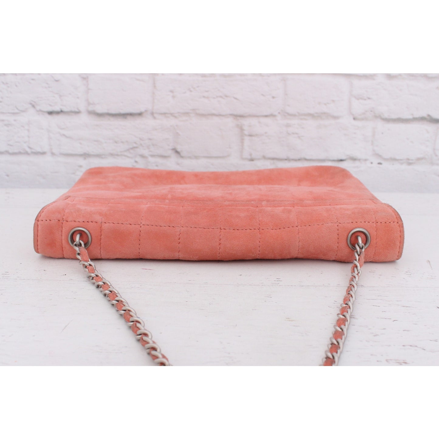 Chanel Chocolate Bar Reissue Flap Pink Suede Chain Shoulder Bag A3305