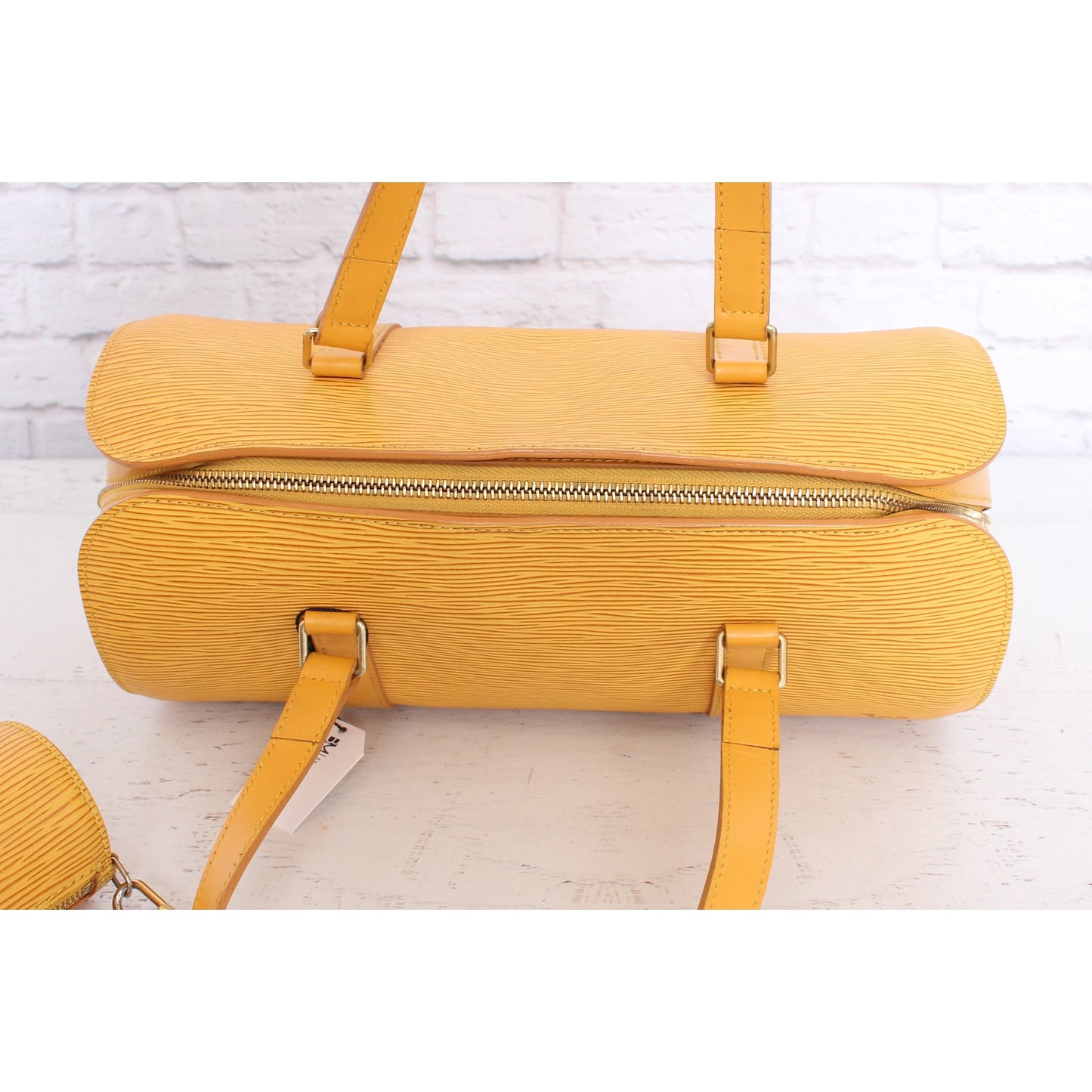 Louis Vuitton Papillon Soufflot with Pouch Yellow Epi Satchel Handbag A3905