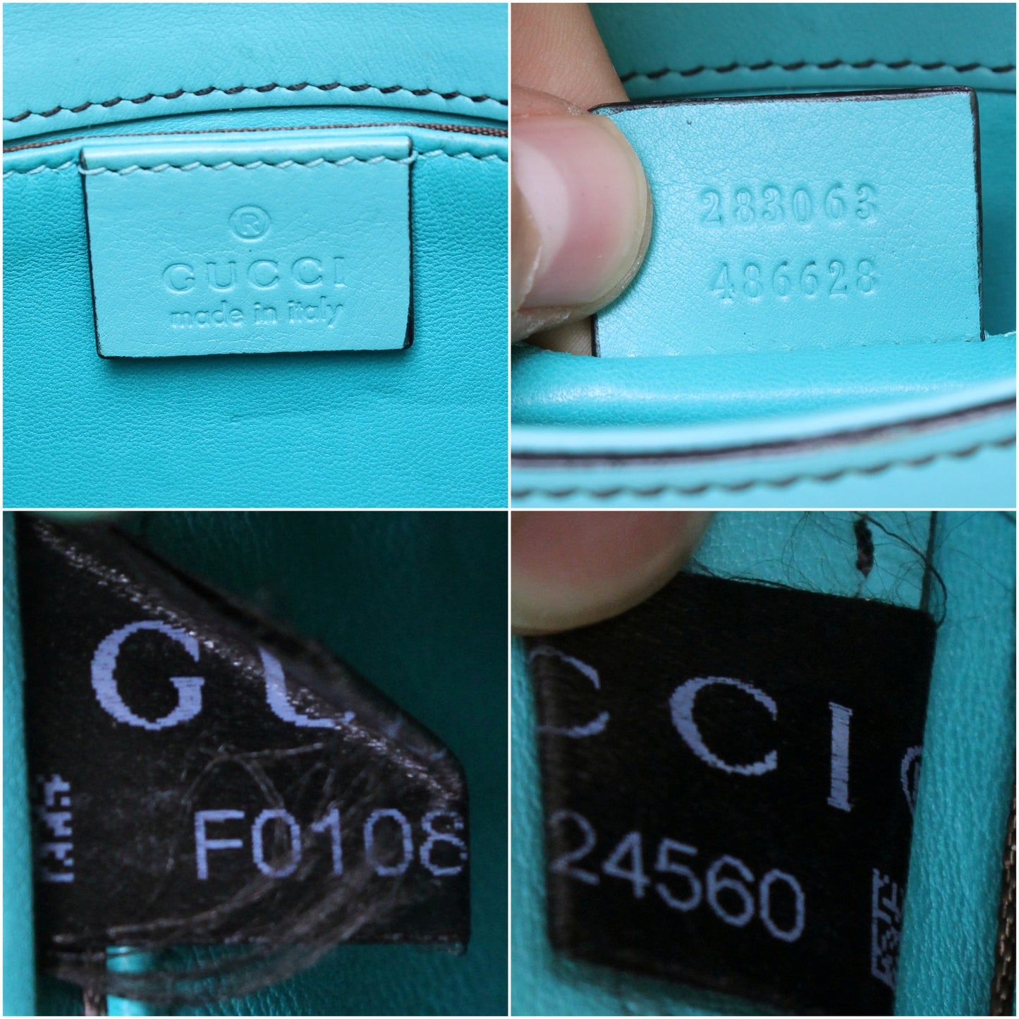 Gucci Emily Turquoise Calfskin Leather Crossbody and Shoulder Purse A4979