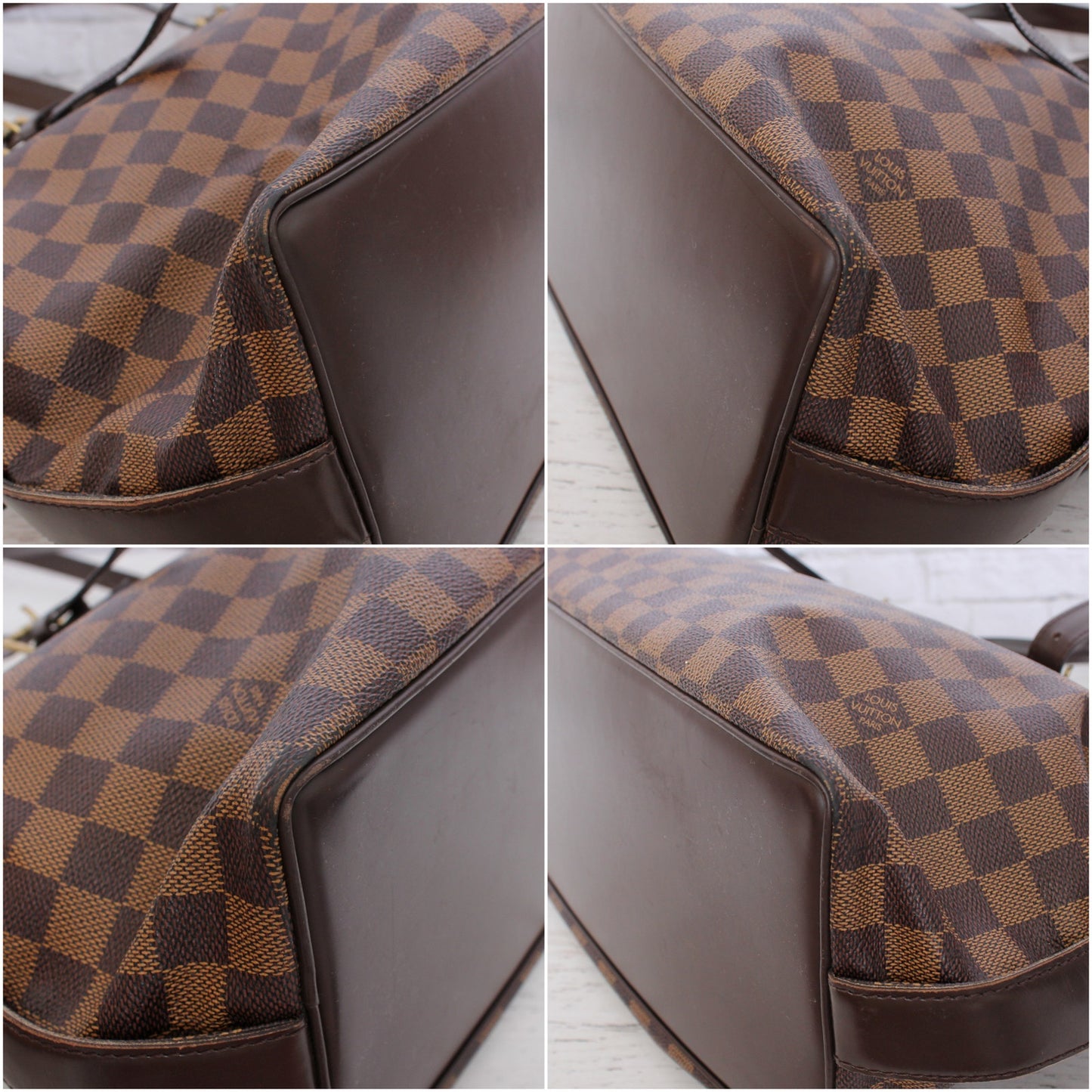 Louis Vuitton Chelsea Damier Ebene Shoulder Tote Purse Brown Large A4990