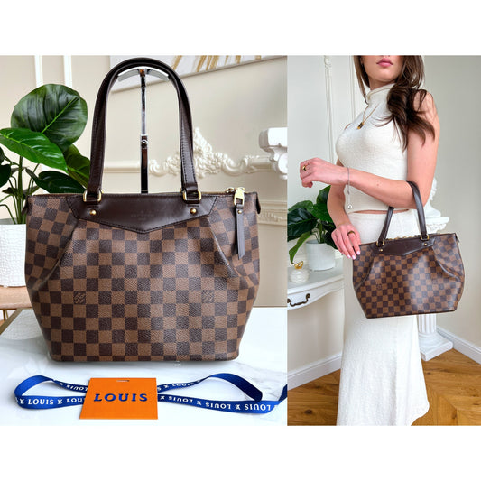 Louis Vuitton Westminster PM Damier Ebene Brown Shoulder Handbag Purse