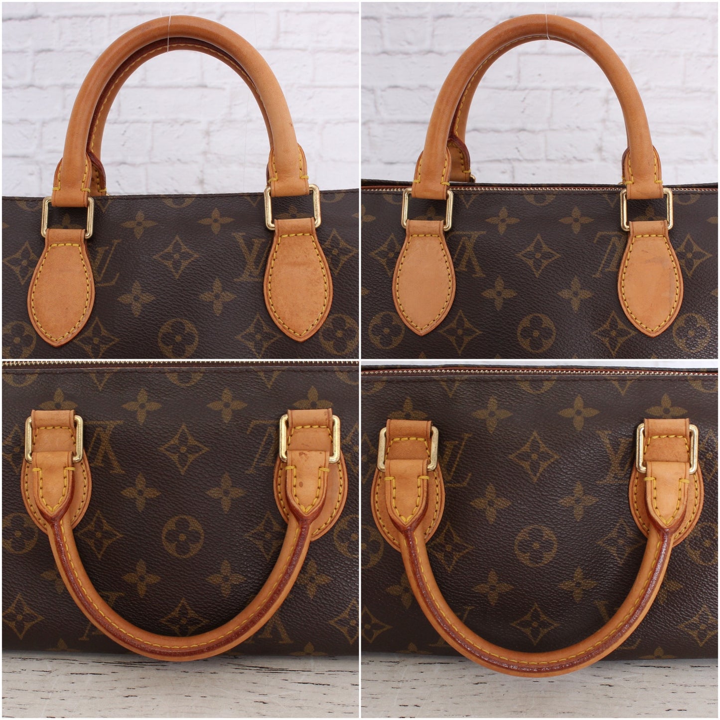 Louis Vuitton Popincourt Handle Crossbody Monogram Purse Leather Brown