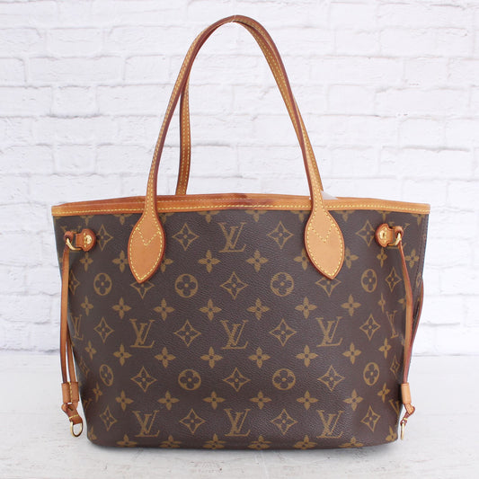 Louis Vuitton Neverfull PM Small Monogram Leather Tote Shoulder Bag LV