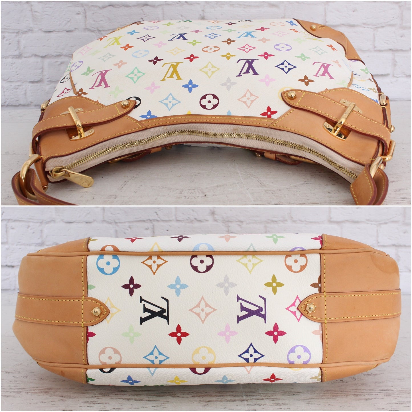 Louis Vuitton Greta GM White Multicolor Shoulder Bag