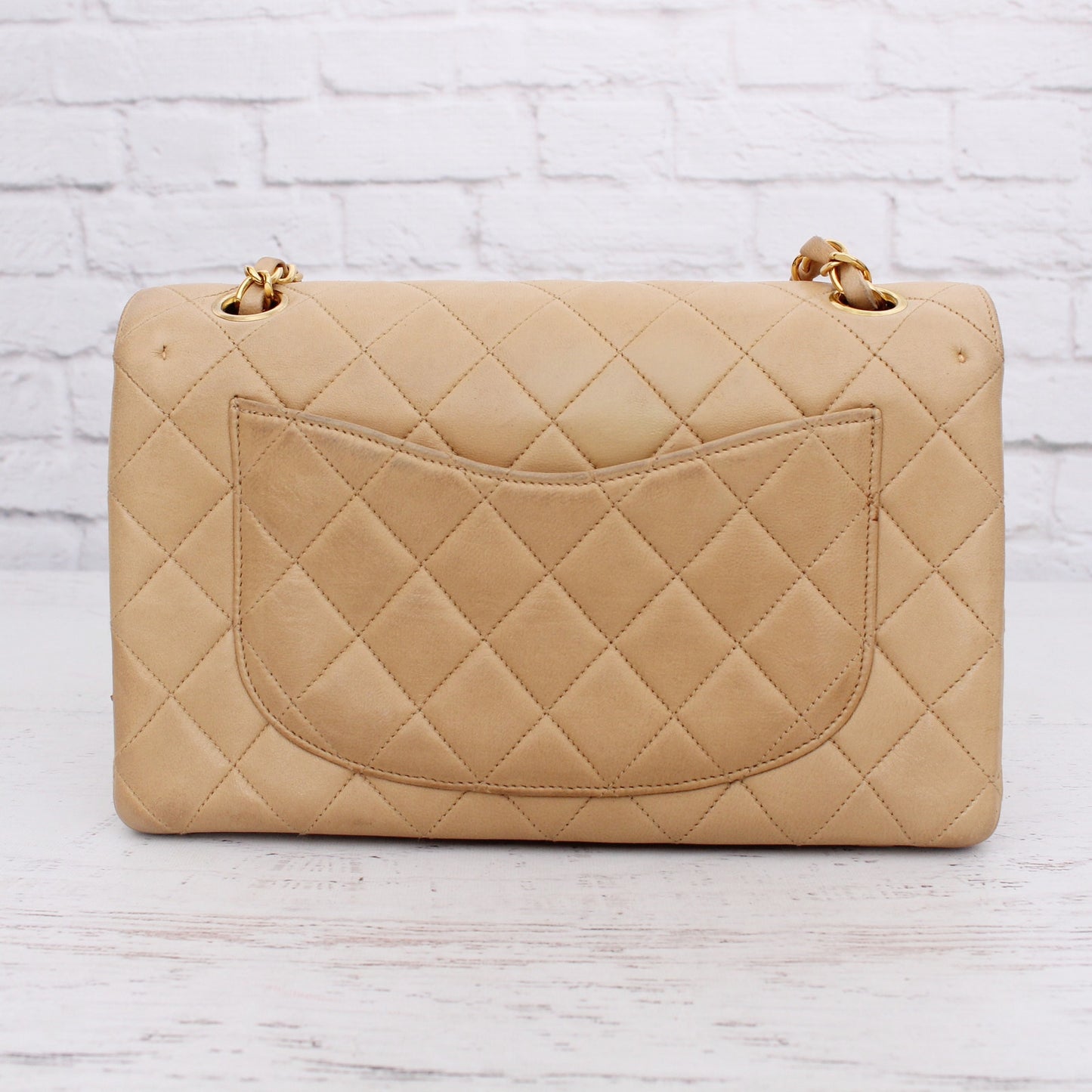 Chanel Paris Limited Two Tone Double Flap Beige Lambskin Leather Shoulder A4710