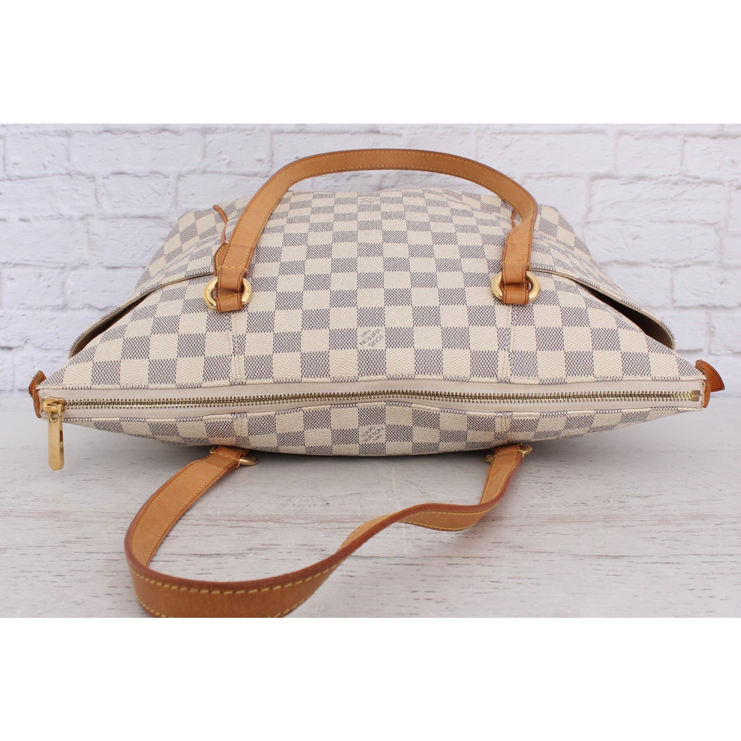 Louis Vuitton Totally MM Damier Azur Tote Shoulder Purse Handbag Canvas