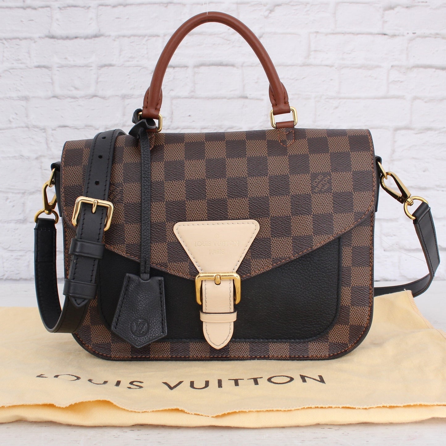 Louis Vuitton Beaumarchais Damier Ebene Leather Crossbody