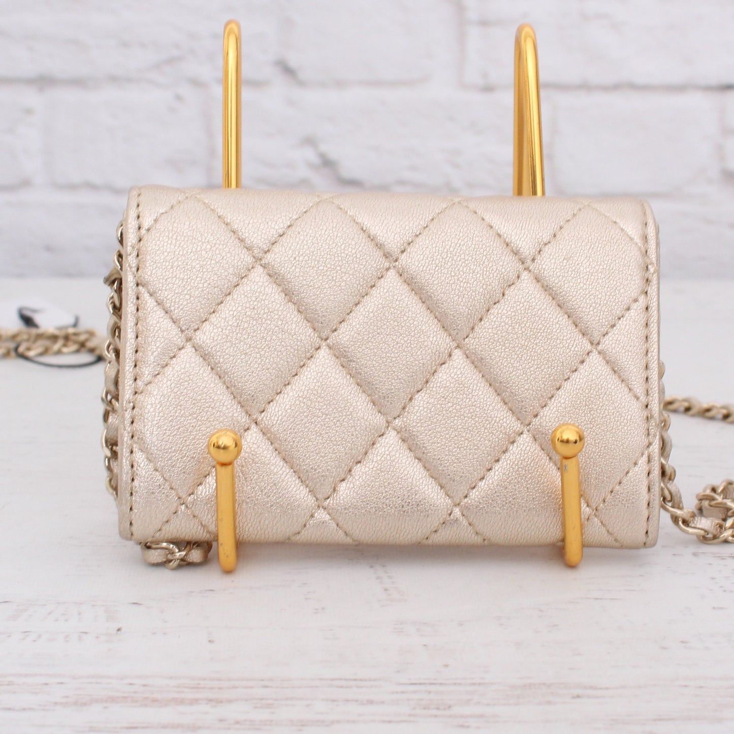 Chanel Classic Single Flap Gold Lambskin Leather Shoulder Crossbody Purse A4603
