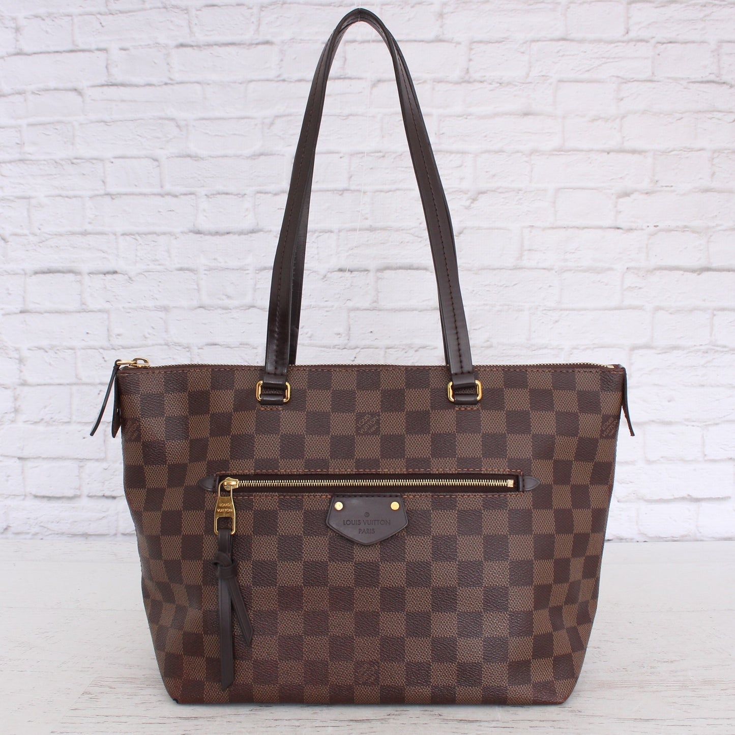 Louis Vuitton Iena PM Zip Tote Damier Ebene Shoulder Bag