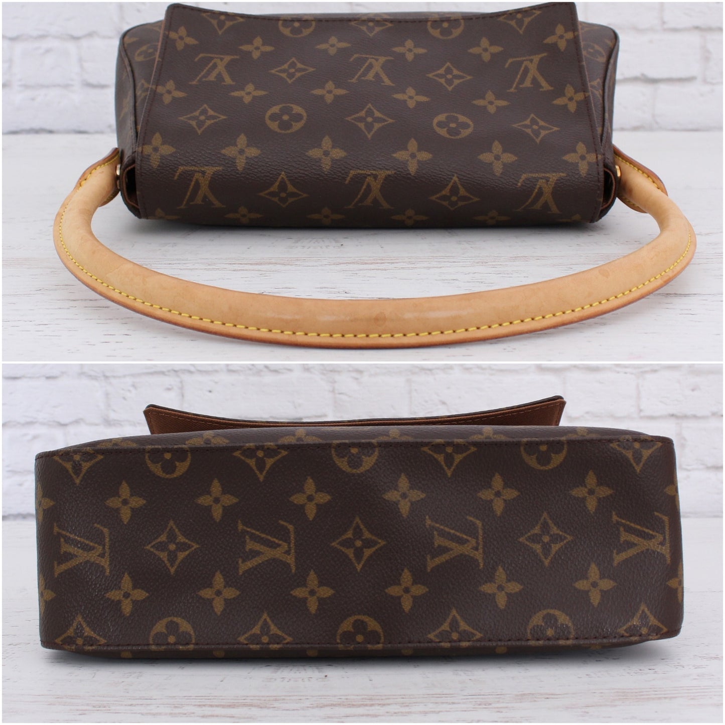 Louis Vuitton Mini Looping Shoulder Bag Monogram Purse Tote Leather Handbag Zip