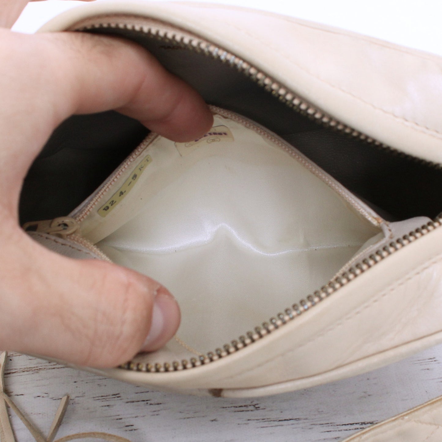 Chanel CC Cream Quilted Lambskin Leather Camera Bag Shoulder A5536Crossbody