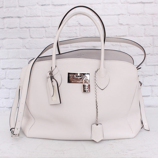 Louis Vuitton Mira MM White Taurillon Satchel Crossbody and Shoulder Purse A4780