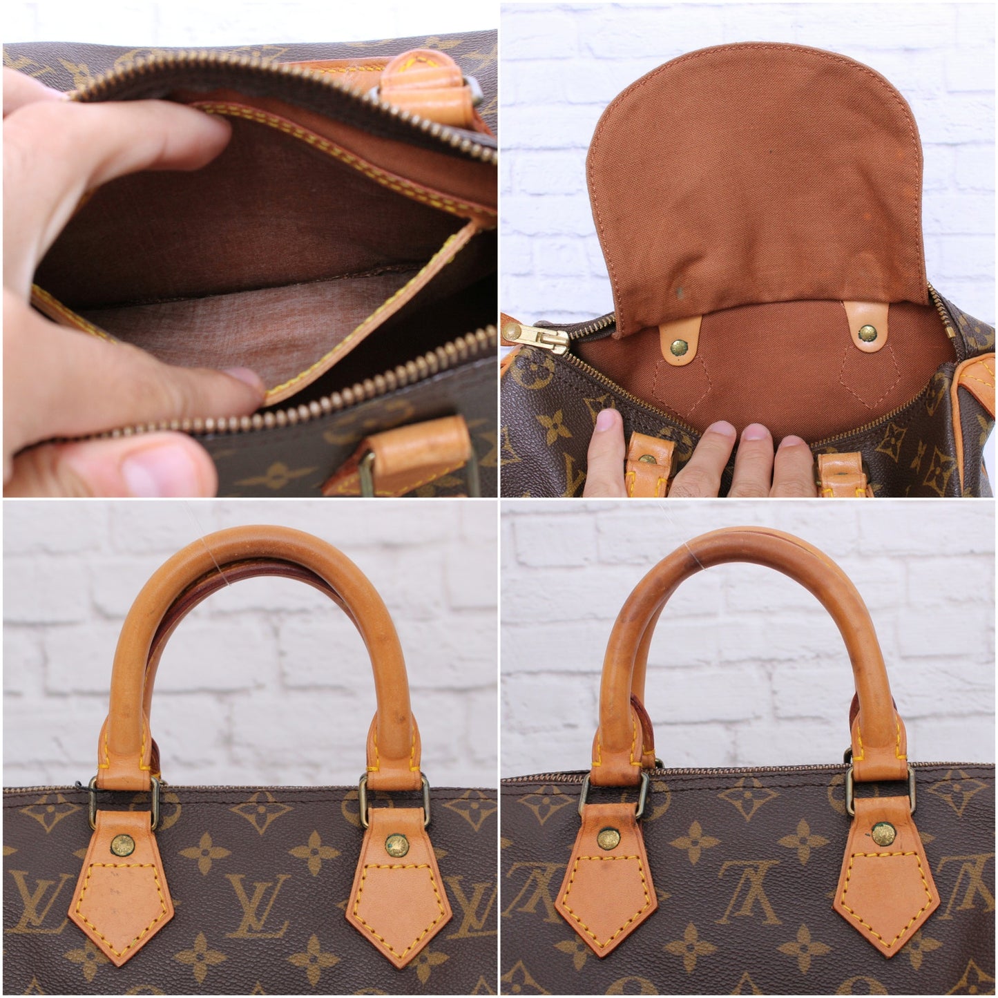 Louis Vuitton Speedy 25 Monogram Satchel Purse Handbag Leather Tote Purse A5120