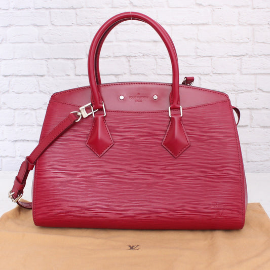 Louis Vuitton Soufflot MM Purple Epi Shoulder and Satchel Purse Leather A3628