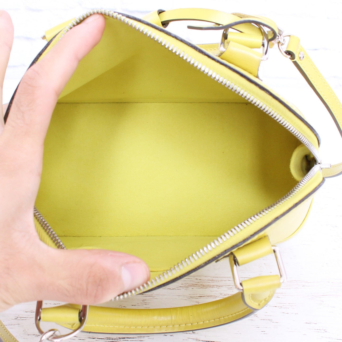 Louis Vuitton Alma BB Pistache Epi Crossbody Leather Satchel Handbag A3346