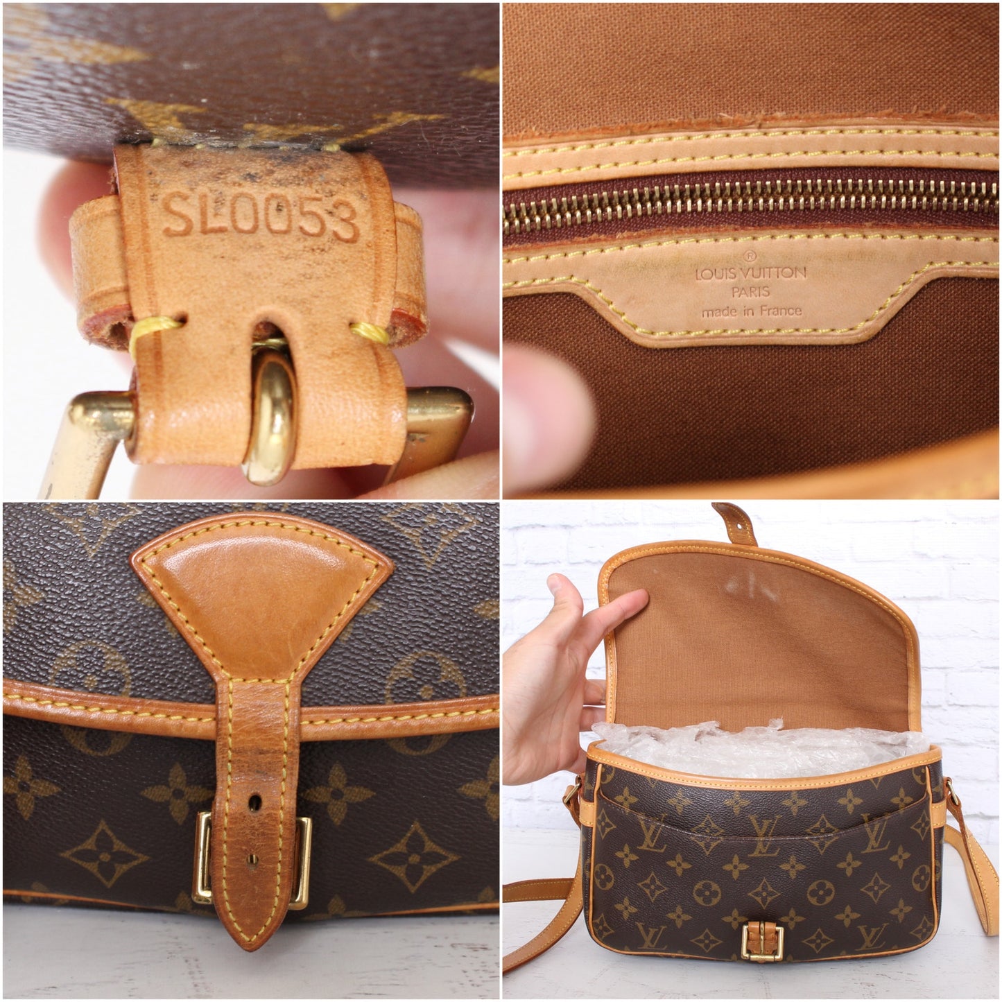 Louis Vuitton Sologne Monogram Purse Crossbody Brown LV Shoulder Small A4046