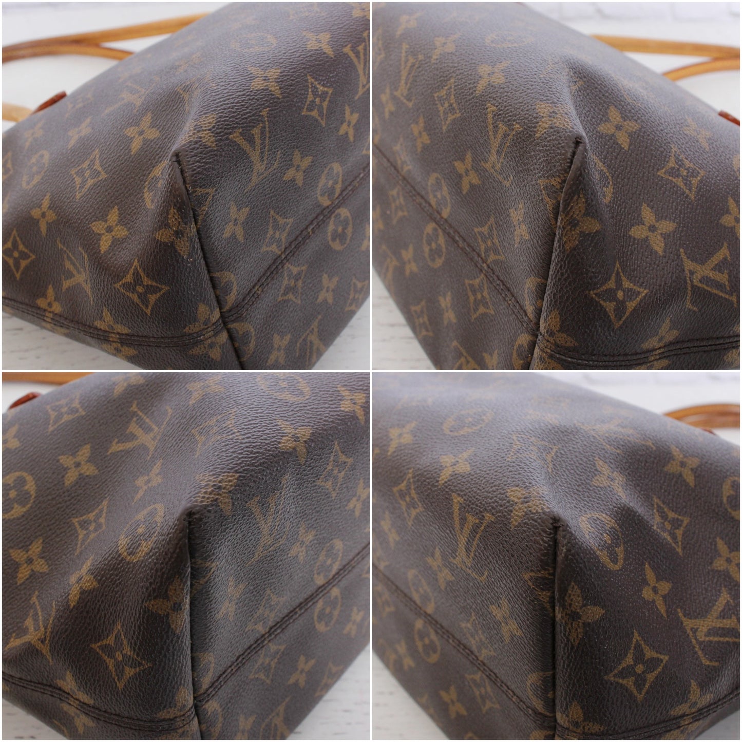 Louis Vuitton Raspail PM Monogram Tote Brown Shoulder Purse Large Handbag A5134