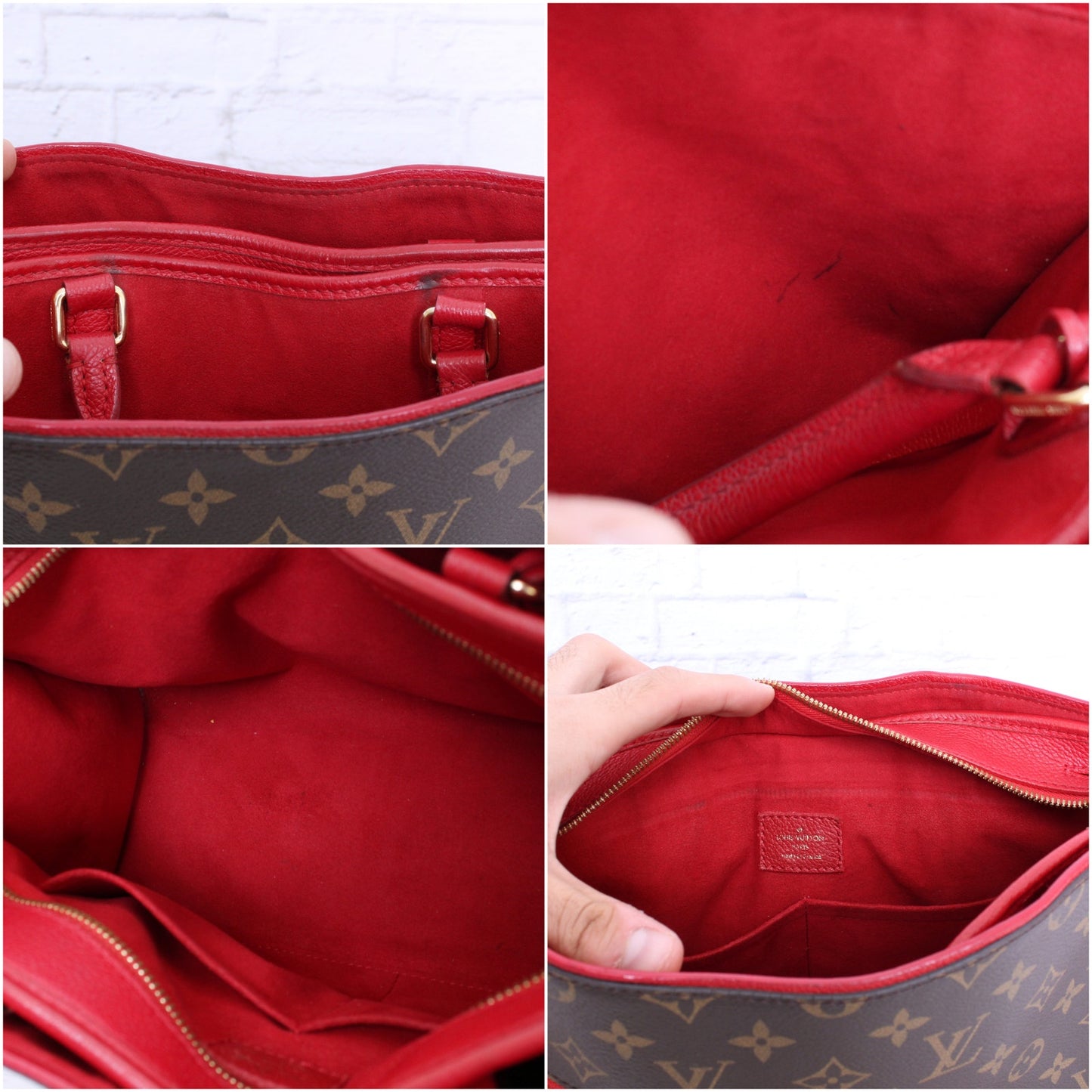 Louis Vuitton Popincourt PM Monogram Red Crossbody Shoulder Satchel